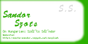 sandor szots business card